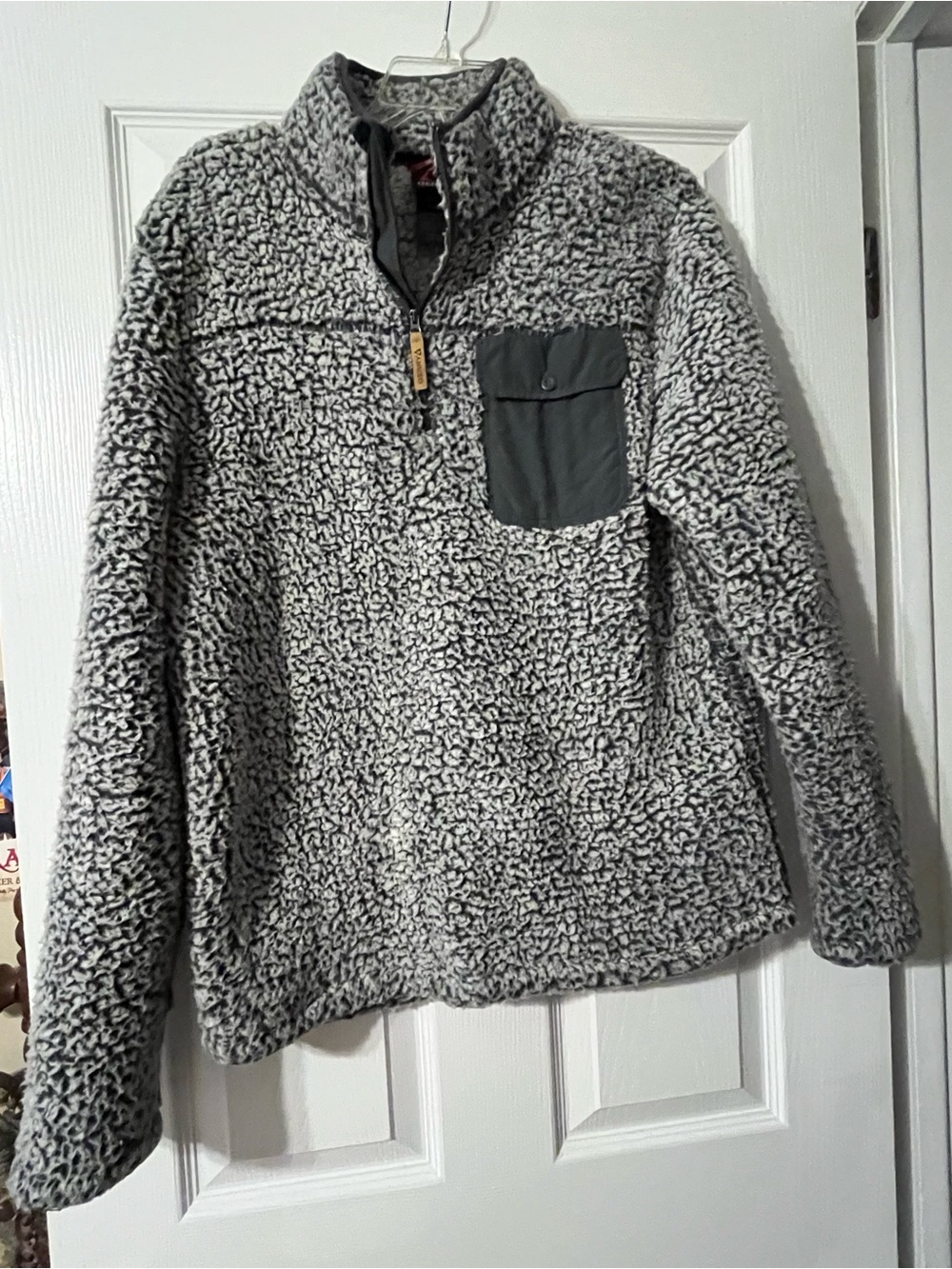 Gerry Weber Gray Sherpa Half-Zip Pullover with Chest Pocket
